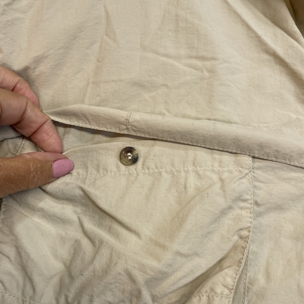 Sportif Fishing Shirt Mens XL Tan Long Sleeve Nylon Ventilated Utility Outdoor - Picture 5 of 10